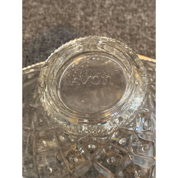 VTG Avon Clear Pressed Glass Basket Gold Twisted Metal Handle 5.5 x6" - Picture 8 of 8
